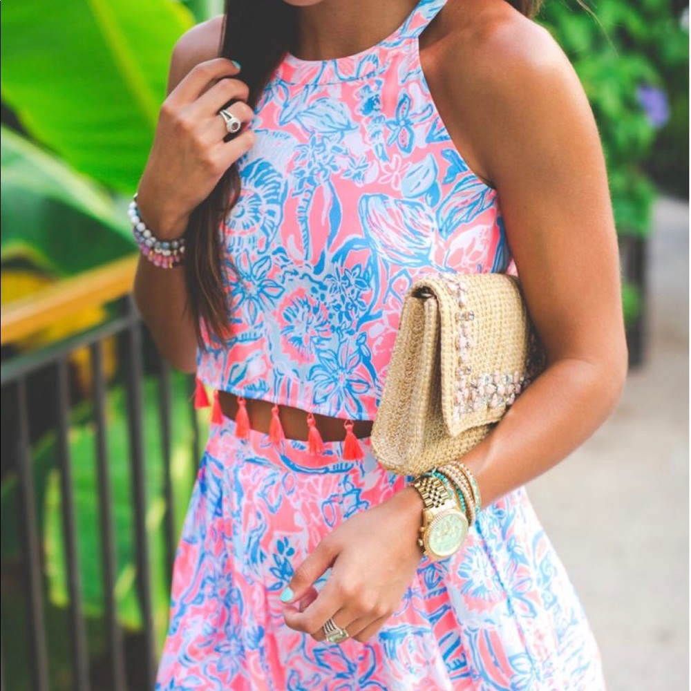 Lilly Pulitzer Selina Halter Top and Skirt Set